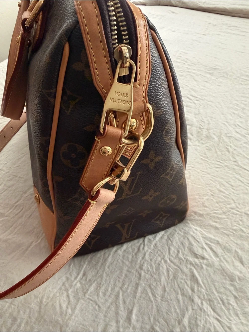 Louis Vuitton Brown Monogram Canvas Retiro PM with Tan Leather Trim